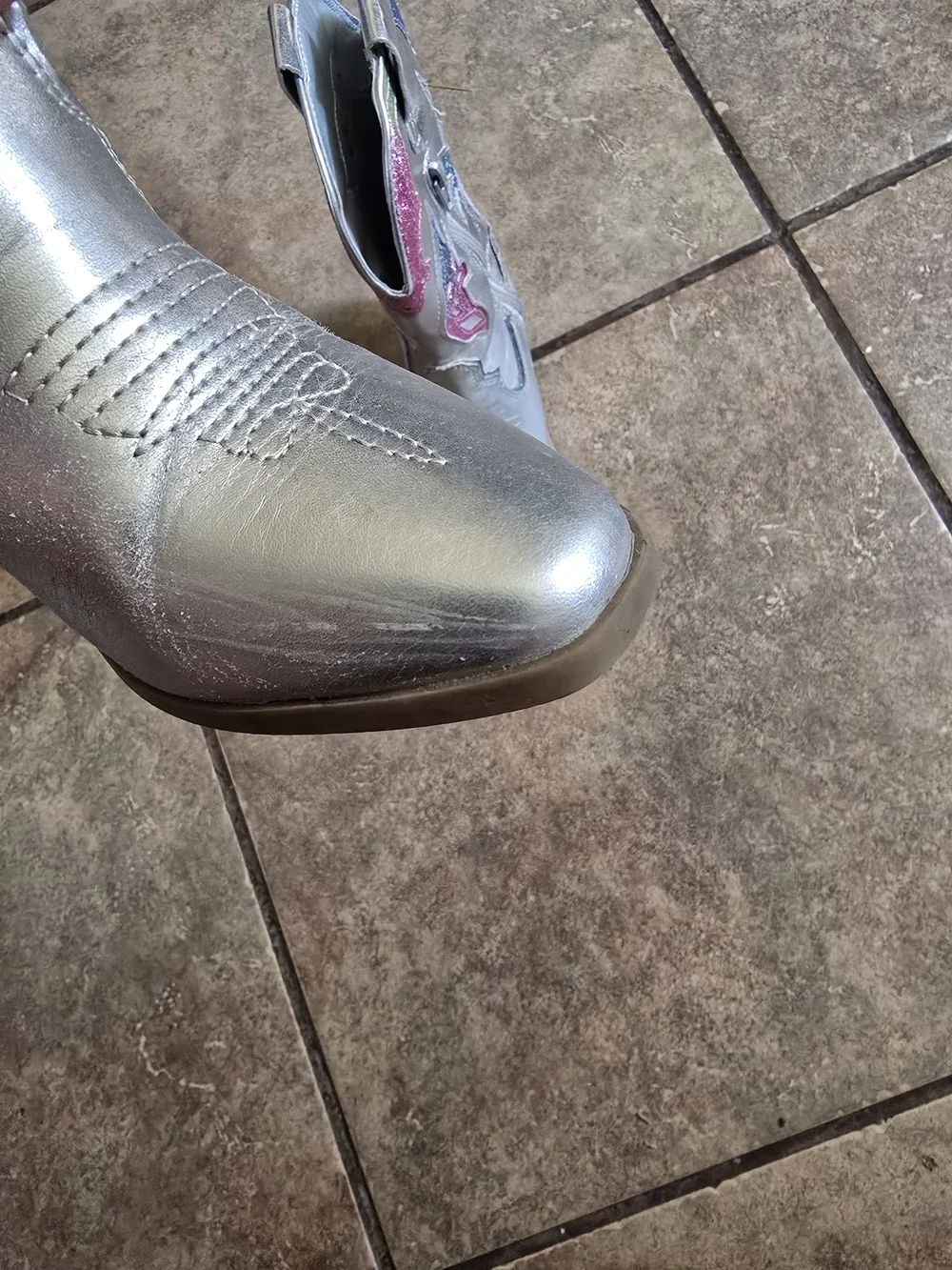 Silver Cowboy Boots Little Girls Size 11
